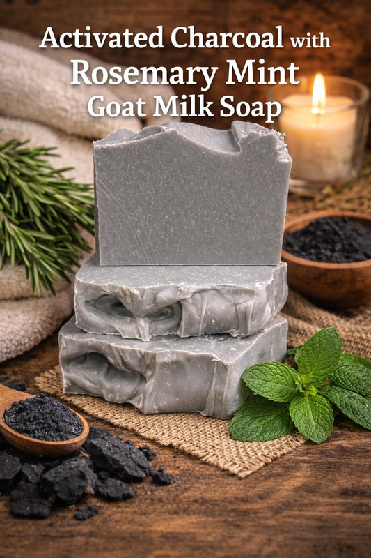 Rosemary Mint with Activated Charcoal Goat Milk Soap